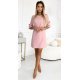 Rochie roz cu glitter midi croi A cu maneca clopot Florenta 5 - jojofashion.ro
