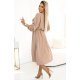 Rochie tip camasa cappuccino midi cu maneca lunga Asiyah 3 - jojofashion.ro