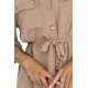Rochie tip camasa cappuccino midi cu maneca lunga Asiyah 4 - jojofashion.ro