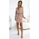 Rochie tip camasa bej scurta cu maneca lunga Flavya 4 - jojofashion.ro