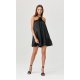 Rochie neagra din satin babydoll scurta cu umerii goi SienaR 4 - jojofashion.ro