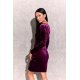 Rochie catifea scurta, mov, mulata, cu maneca lunga, petrecuta, Lissa 3 - jojofashion.ro