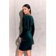 Rochie catifea scurta, verde, mulata, cu maneca lunga, petrecuta, Lissa 3 - jojofashion.ro