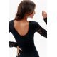 Rochie midi neagra mulata din dantela cu maneca lunga LisaR 4 - jojofashion.ro