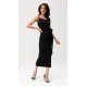 Rochie neagra mulata midi cu floare MaribelR Rochie neagra mulata midi cu floare MaribelR 4 - jojofashion.ro