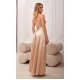 Rochie lunga din satin bej petrecuta cu spatele gol AlessandraR 3 - jojofashion.ro