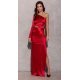 Rochie lunga mulata rosie din satin cu un umar gol si o singura maneca EdithR 4 - jojofashion.ro