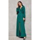 Rochie lunga, brocard, verde, cu maneca lunga, Smaranda 2 - jojofashion.ro