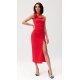 Rochie rosie mulata midi cu floare MaribelR Rochie rosie mulata midi cu floare MaribelR 4 - jojofashion.ro