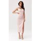Rochie roz pudra mulata midi cu floare MaribelR Rochie roz pudra mulata midi cu floare MaribelR 4 - jojofashion.ro
