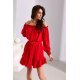 Rochie rosie scurta cu volane si umeri goi Hilda 2 - jojofashion.ro