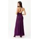 Rochie lunga mulata din brocard mov cu spatele gol Frida 3 - jojofashion.ro