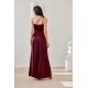Rochie eleganta lunga din satin burgundy cu umerii goi MoanaR 3 - jojofashion.ro