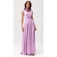 Rochie eleganta lunga, din satin, lila, cu floare in talie, PalomaR 4 - jojofashion.ro