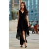 Rochie eleganta neagra din voal vaporoasa Fiona