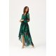 Rochie eleganta din voal verde lunga cu flori cu maneca lunga vaporoasa Sureya 4 - jojofashion.ro
