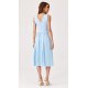 Rochie eleganta midi, din voal, baby blue, vaporoasa, petrecuta, Margie 4 - jojofashion.ro