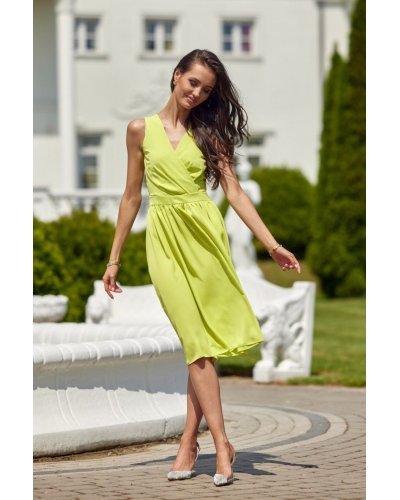 Rochie galbena din voal vaporoasa midi Margie Rochii vaporoase, Rochie galbena din voal vaporoasa midi Margie - jojofashion.ro