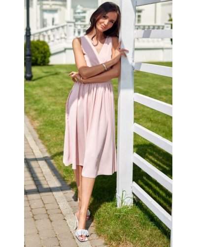 Rochie din voal roz pal vaporoasa Margie Rochii vaporoase, Rochie din voal roz pal vaporoasa Margie - jojofashion.ro