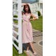 Rochie eleganta midi, din voal, roz pal, vaporoasa, petrecuta, Margie 4 - jojofashion.ro