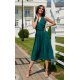 Rochie eleganta midi, din voal, verde, vaporoasa, petrecuta, Margie 2 - jojofashion.ro