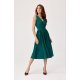 Rochie eleganta midi, din voal, verde, vaporoasa, petrecuta, Margie 4 - jojofashion.ro