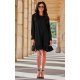 Rochie scurta neagra cu maneca lunga si volan SintraR 2 - jojofashion.ro