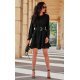 Rochie scurta neagra cu maneca lunga si volan SintraR 4 - jojofashion.ro