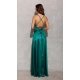 Rochie lunga, din satin, verde, cu spatele gol, petrecuta, AlessandraR 3 - jojofashion.ro
