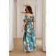 Rochie lunga din vascoza turcoaz cu umerii goi MiaR 3 - jojofashion.ro