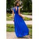 Rochie lunga albastra din voal, vaporoasa, Yurianne 3 - jojofashion.ro
