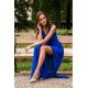 Rochie lunga albastra din voal, vaporoasa, Yurianne 4 - jojofashion.ro