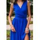 Rochie lunga albastra din voal, vaporoasa, Yurianne 5 - jojofashion.ro