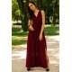 Rochie lunga din voal, burgundy, vaporoasa, Yurianne 4 - jojofashion.ro