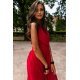 Rochie lunga rosie din voal, vaporoasa, Yurianne 5 - jojofashion.ro