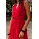 Rochie lunga rosie din voal, vaporoasa, Yurianne 6 - jojofashion.ro
