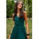 Rochie lunga din voal, verde, vaporoasa, Yurianne 5 - jojofashion.ro