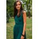 Rochie lunga verde din voal vaporoasa Yurianne 7 - jojofashion.ro