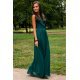 Rochie lunga verde din voal vaporoasa Yurianne 4 - jojofashion.ro