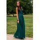 Rochie lunga din voal, verde, vaporoasa, Yurianne 4 - jojofashion.ro