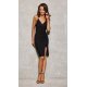 Rochie midi din brocard, neagra, mulata, petrecuta, Emmely 4 - jojofashion.ro