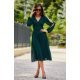 Rochie midi din voal verde, cu maneca lunga, vaporoasa, Melen 6 - jojofashion.ro