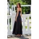 Rochie neagra eleganta lunga din satin petrecuta SalmaR 3 - jojofashion.ro