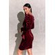 Rochie scurta mulata din catifea burgundy cu maneca lunga Lola Rochie scurta mulata din catifea burgundy cu maneca lunga Lola 3 - jojofashion.ro
