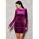 Rochie scurta mulata din catifea mov cu maneca lunga Lorraine Rochie scurta mulata din catifea mov cu maneca lunga Lorraine 4 - jojofashion.ro