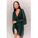 Rochie scurta verde mulata din paiete cu maneca lunga Megan  2 - jojofashion.ro