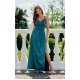 Rochie verde smarald lunga din satin petrecuta SalmaR 2 - jojofashion.ro