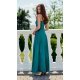 Rochie verde smarald lunga din satin petrecuta SalmaR 3 - jojofashion.ro