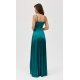 Rochie verde smarald lunga din satin petrecuta SalmaR 5 - jojofashion.ro