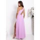 Rochie domnisoara onoare lunga lila cu un umar gol vaporoasa Monako 3 - jojofashion.ro